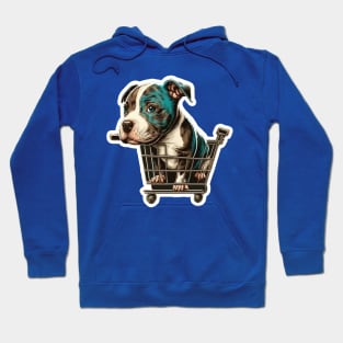 Cute Pitbull In A Shopping Cart Hoodie